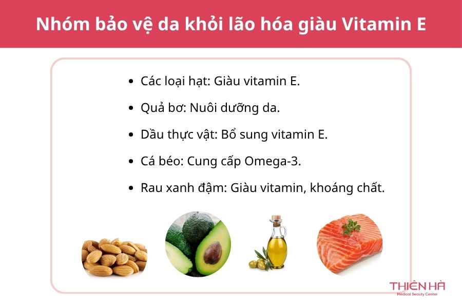 Nhóm “bảo vệ da khỏi lão hóa” giàu Vitamin E