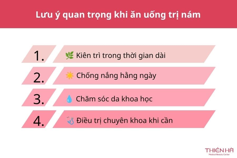 Lưu ý quan trọng khi ăn uống trị nám