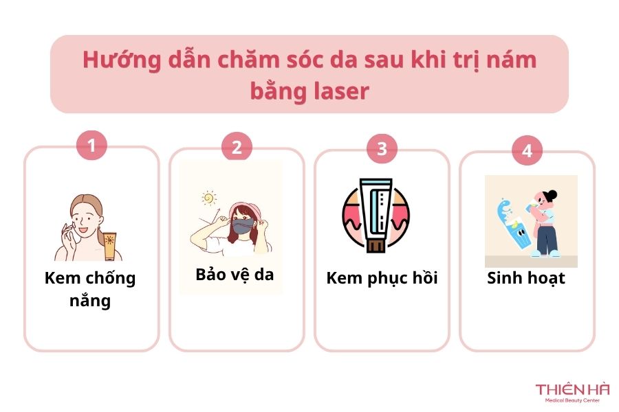 Hướng dẫn chăm sóc da sau khi trị nám bằng laser