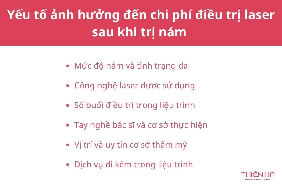 Yếu tố ảnh hưởng đến chi phí điều trị bắn laser trị nám 