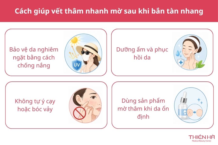 Cách giúp vết thâm nhanh mờ sau khi bắn tàn nhang