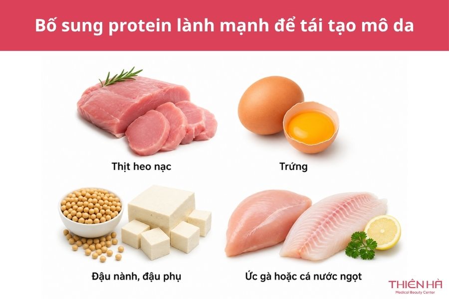 Bổ sung protein lành mạnh để tái tạo mô da