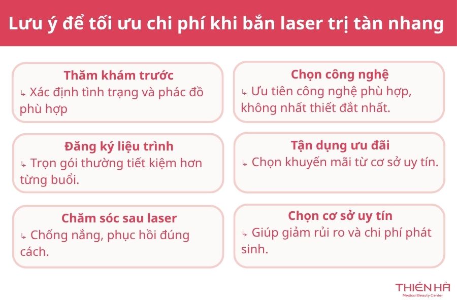 Bắn tia laser trị tàn nhang bao nhiêu tiền? Bảng giá mới 4 Lưu ý để tối ưu chi phí khi bắn laser trị tàn nhang