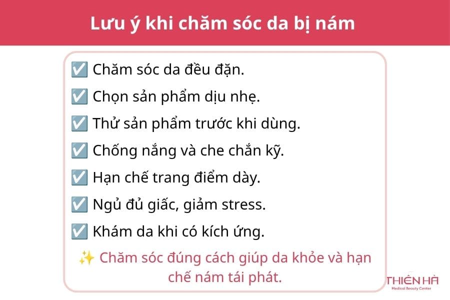 Lưu ý khi chăm sóc da bị nám 