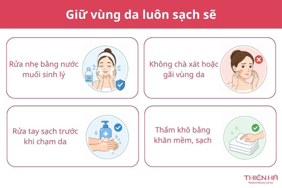 Giữ vùng da luôn sạch sẽ