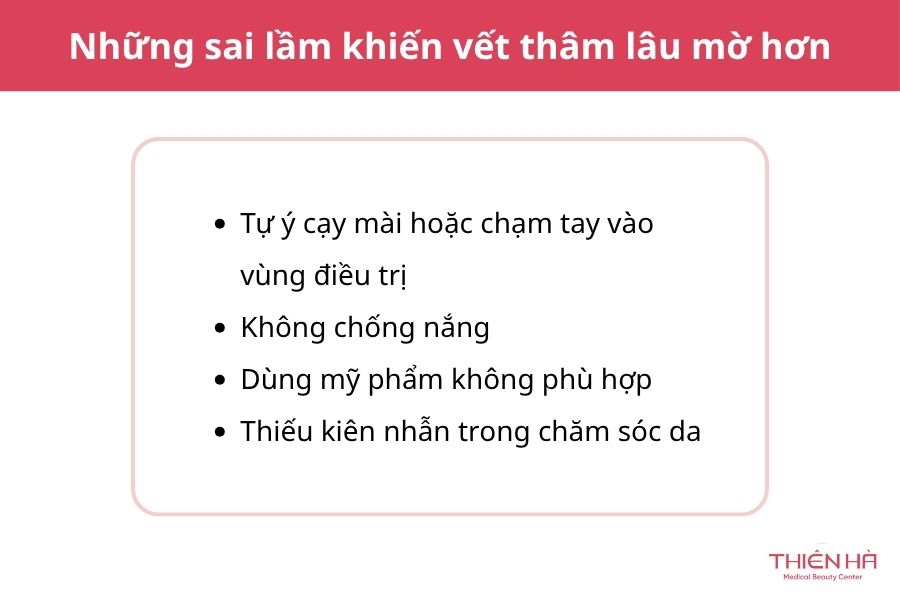 Những sai lầm khiến vết thâm lâu mờ hơn