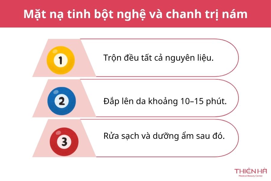 Cách đắp mặt nạ tinh bột nghệ trị nám hiệu quả tại nhà 6 Đắp mặt nạ tinh bột nghệ trị nám với chanh: Cách dùng an toàn, tránh kích ứng