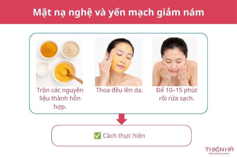 Cách đắp mặt nạ tinh bột nghệ trị nám hiệu quả tại nhà 7 Bí quyết kết hợp tinh bột nghệ và yến mạch giúp da sáng khỏe, giảm nám