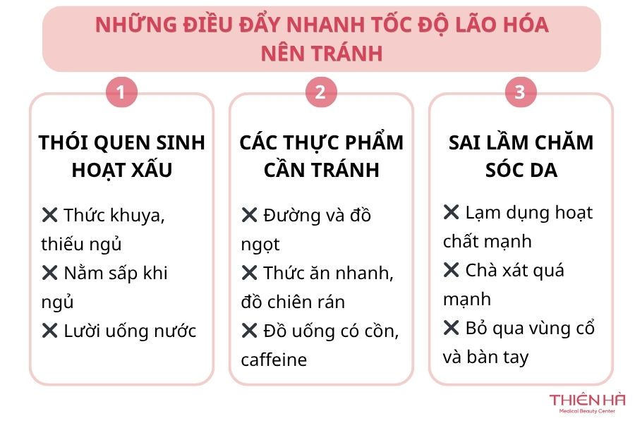 Nhận biết và loại bỏ các yếu tố gây lão hóa da 
