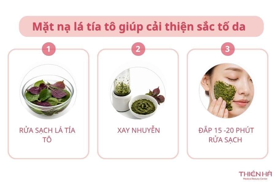Cách trị nám bằng lá tía tô: 7 công thức dễ làm tại nhà 5 Đắp mặt nạ lá tía tô nguyên chất giúp cải thiện sắc tố da