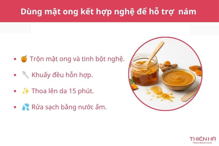 Cách dùng mật ong kết hợp nghệ để hỗ trợ giảm nám