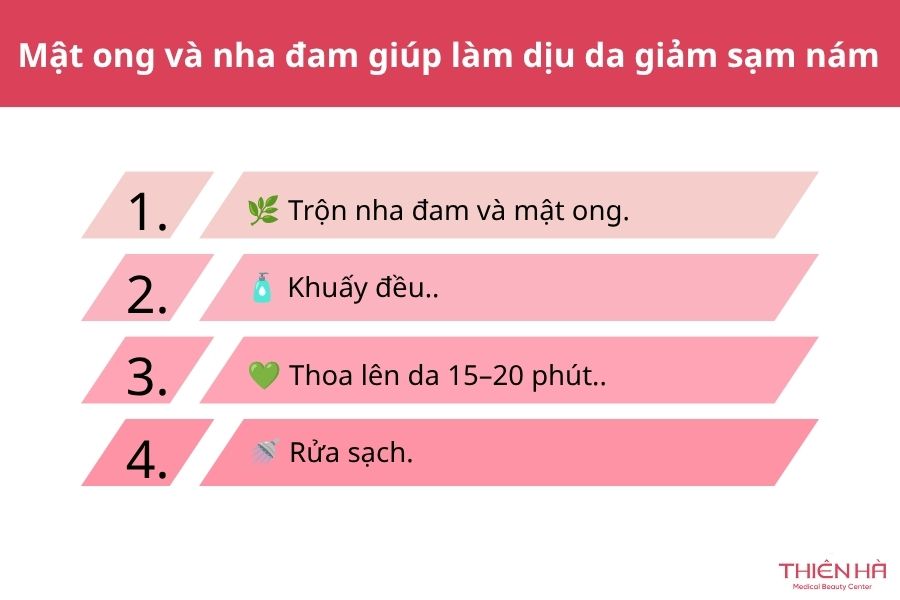 Công thức mật ong và nha đam giúp làm dịu da, giảm sạm nám