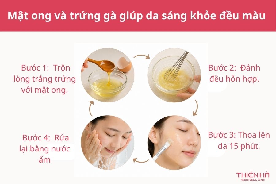 Cách kết hợp mật ong và trứng gà giúp da đều màu, sáng khỏe