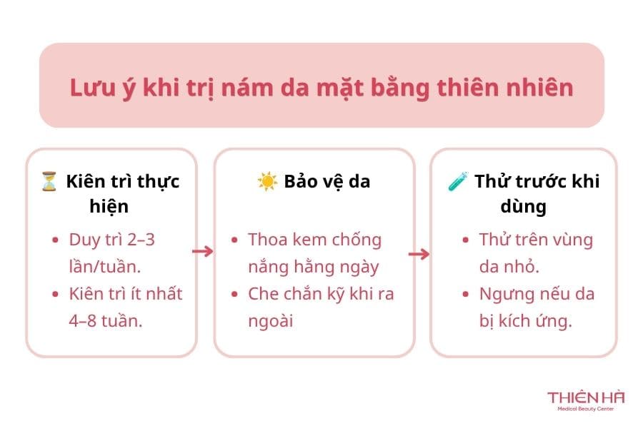 Lưu ý quan trọng khi trị nám da mặt bằng thiên nhiên