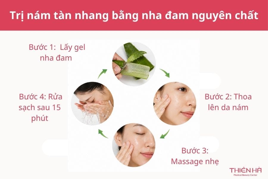 Cách trị nám và tàn nhang bằng nha đam: 7 cách dễ làm 2 Phương pháp trị nám tàn nhang bằng nha đam nguyên chất