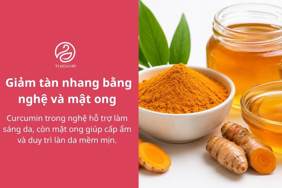 Cách trị tàn nhang bằng nghệ: 5 công thức đơn giản, hiệu quả 2 Bí quyết giảm tàn nhang bằng nghệ và mật ong đơn giản
