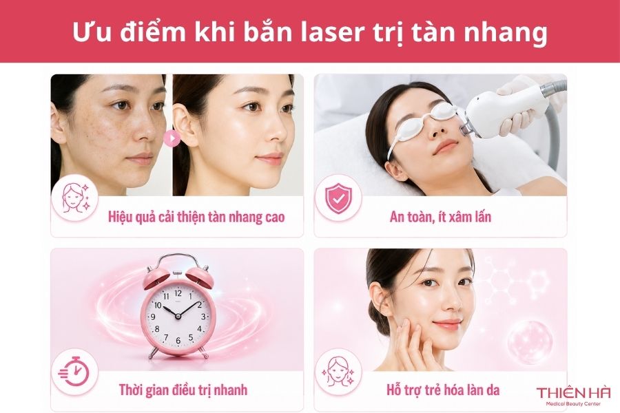 Ưu điểm khi bắn laser trị tàn nhang