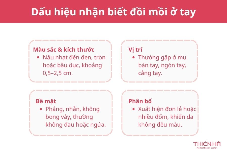 Đồi mồi ở tay: Nguyên nhân, có nguy hiểm không, cách trị 2 Dấu hiệu nhận biết