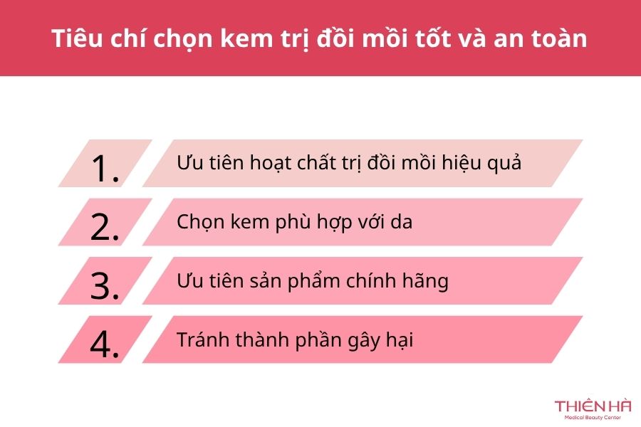 Tiêu chí chọn kem trị đồi mồi tốt và an toàn