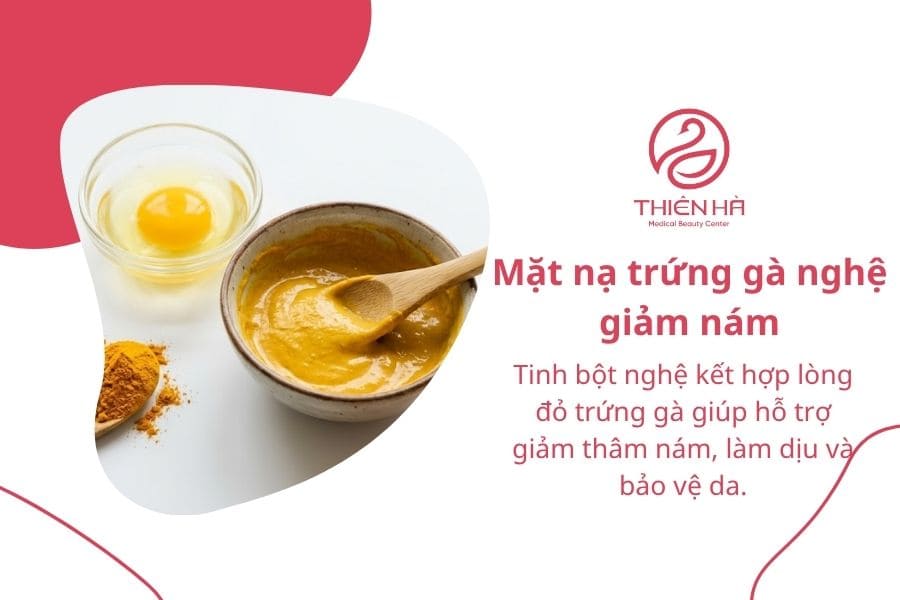 Mặt nạ lòng đỏ trứng gà trị nám: Hướng dẫn chi tiết A–Z 5 Mặt nạ trứng gà dưỡng trắng da kết hợp tinh bột nghệ giảm thâm nám