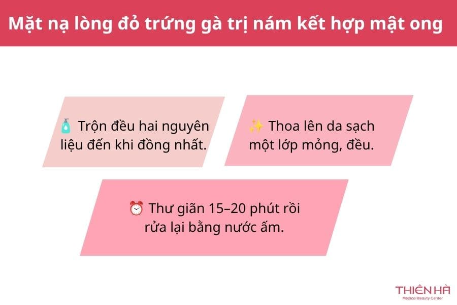 Mặt nạ lòng đỏ trứng gà trị nám: Hướng dẫn chi tiết A–Z 2 Mặt nạ lòng đỏ trứng gà trị nám kết hợp mật ong giúp sáng da tự nhiên