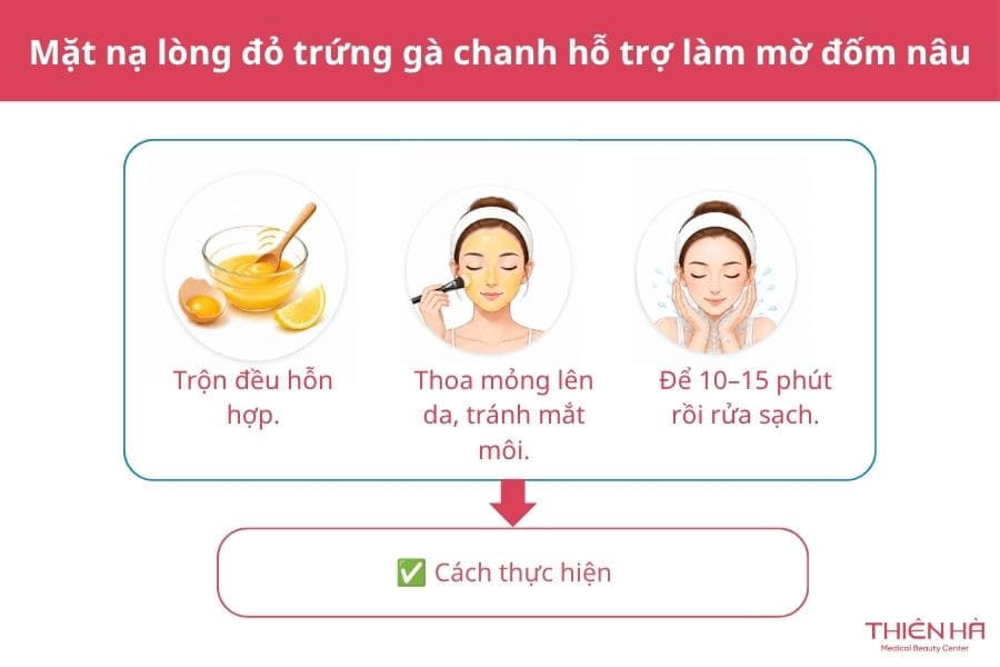 Mặt nạ lòng đỏ trứng gà trị nám: Hướng dẫn chi tiết A–Z 3 Cách làm mặt nạ trứng gà lòng đỏ và chanh hỗ trợ làm mờ đốm nâu