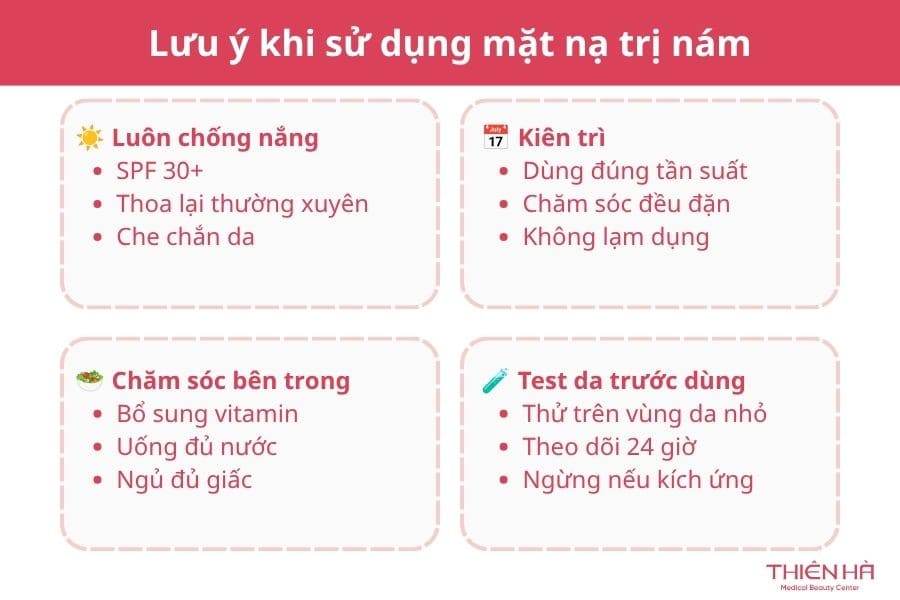 Mặt nạ trị nám tại nhà: Công thức và cách dùng hiệu quả 9 Khi sử dụng mặt nạ trị nám cần lưu ý điều gì?