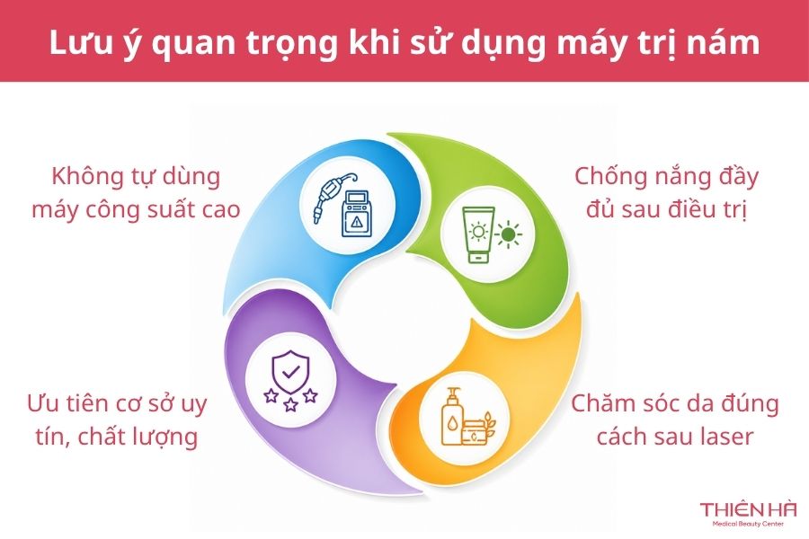 Lưu ý quan trọng khi sử dụng máy trị nám