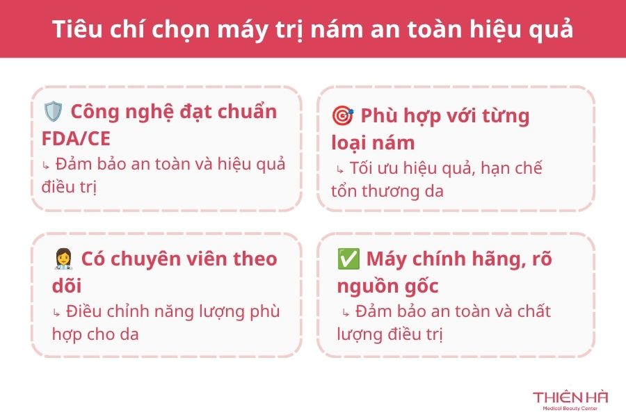 Tiêu chí chọn máy trị nám an toàn, hiệu quả