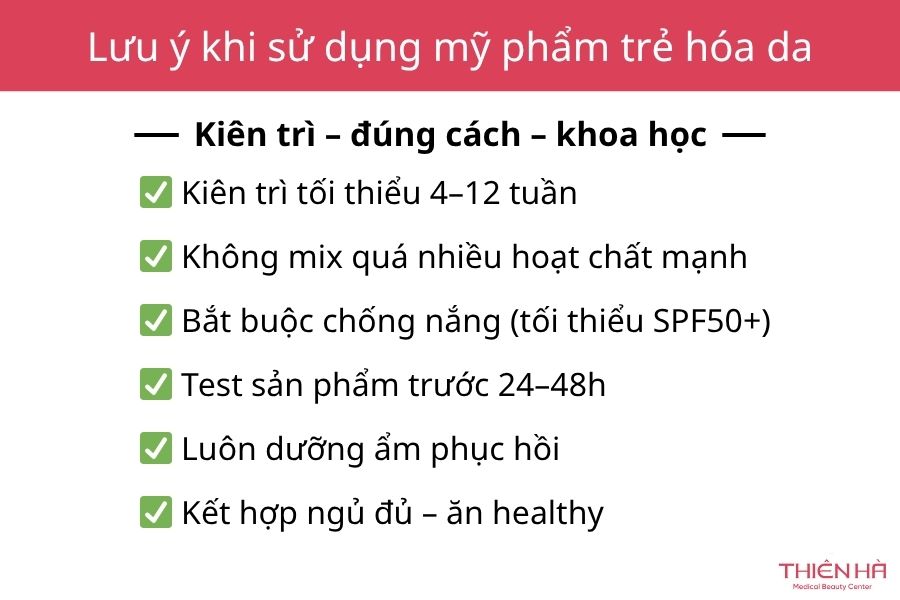 Mỹ phẩm trẻ hóa làn da: Bí quyết chọn đúng và hiệu quả 10 Nắm rõ các nguyên tắc quan trọng khi sử dụng mỹ phẩm trẻ hóa làn da để tránh những tác dụng phụ không mong muốn