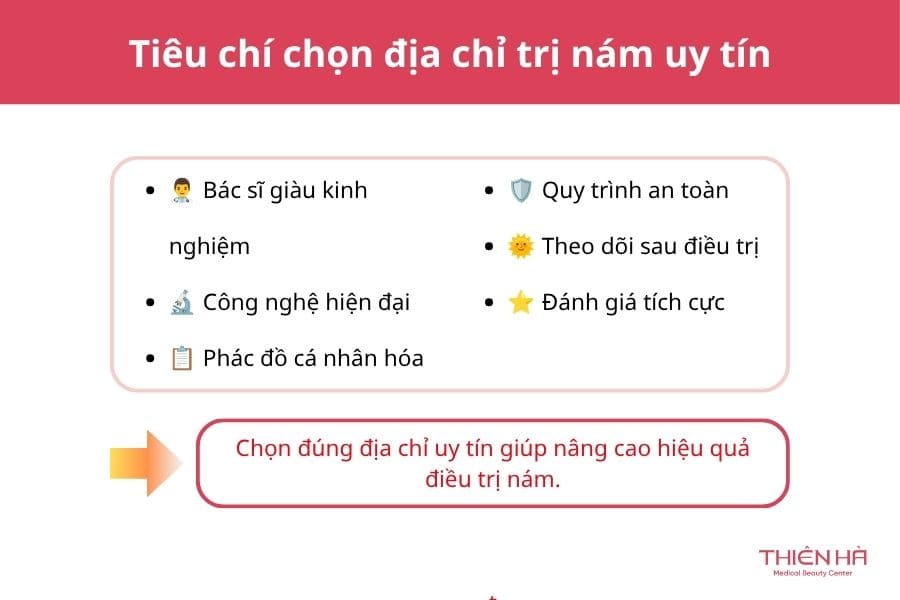 Tiêu chí lựa chọn địa chỉ trị nám uy tín 