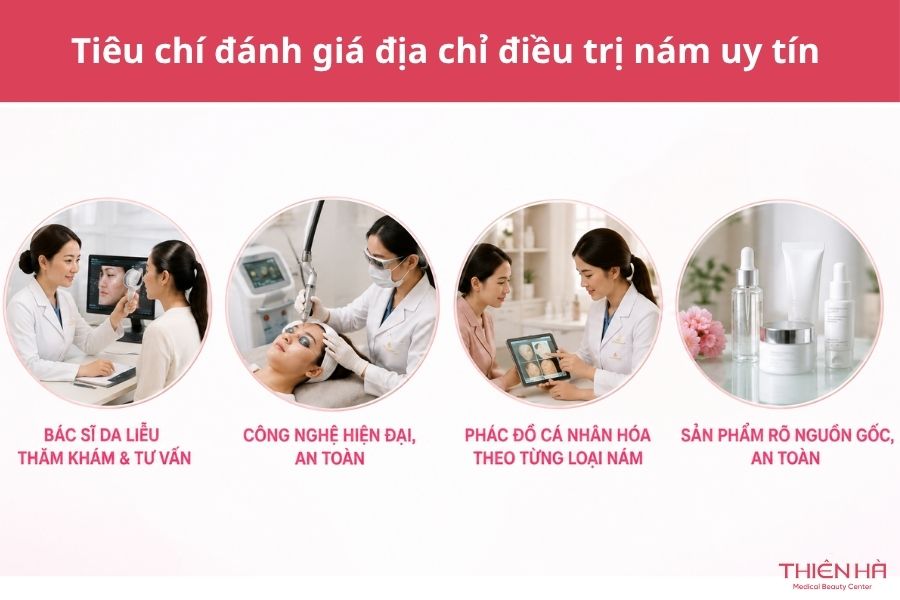 Tiêu chí đánh giá địa chỉ điều trị nám da uy tín 