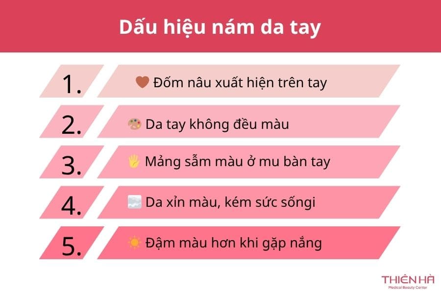 Dấu hiệu nám da tay