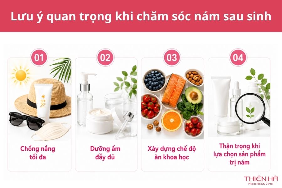 Lưu ý quan trọng khi chăm sóc da nám sau sinh