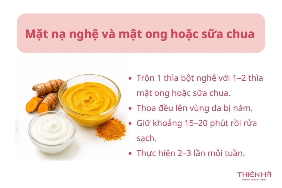 Mặt nạ nghệ và mật ong hoặc sữa chua