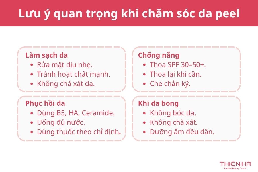 Peel da trị nám là gì? Tất cả thông tin về hiệu quả, giá cả 8 Lưu ý quan trọng khi chăm sóc sau peel