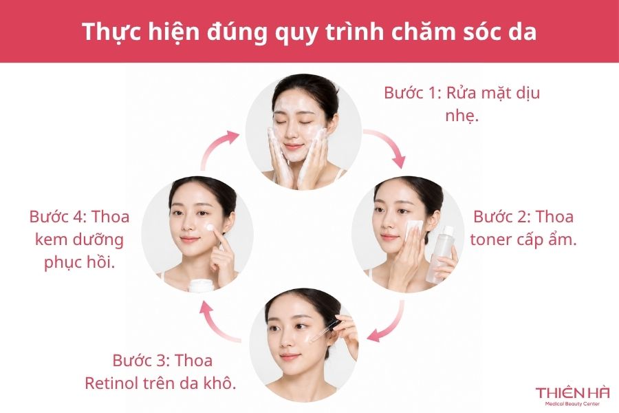Thực hiện đúng quy trình chăm sóc da
