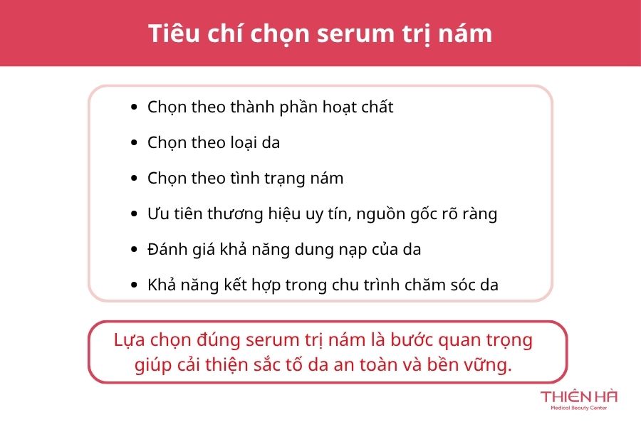 Tiêu chí chọn serum trị nám