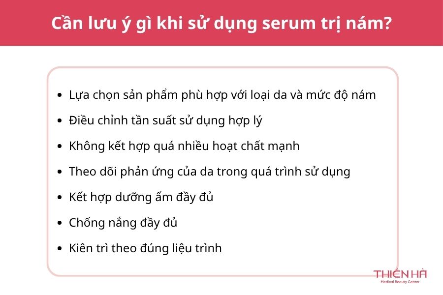 Cần lưu ý gì khi sử dụng serum trị nám?