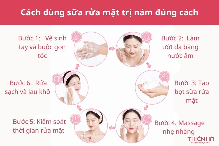 Hướng dẫn cách dùng sữa rửa mặt trị nám đúng cách