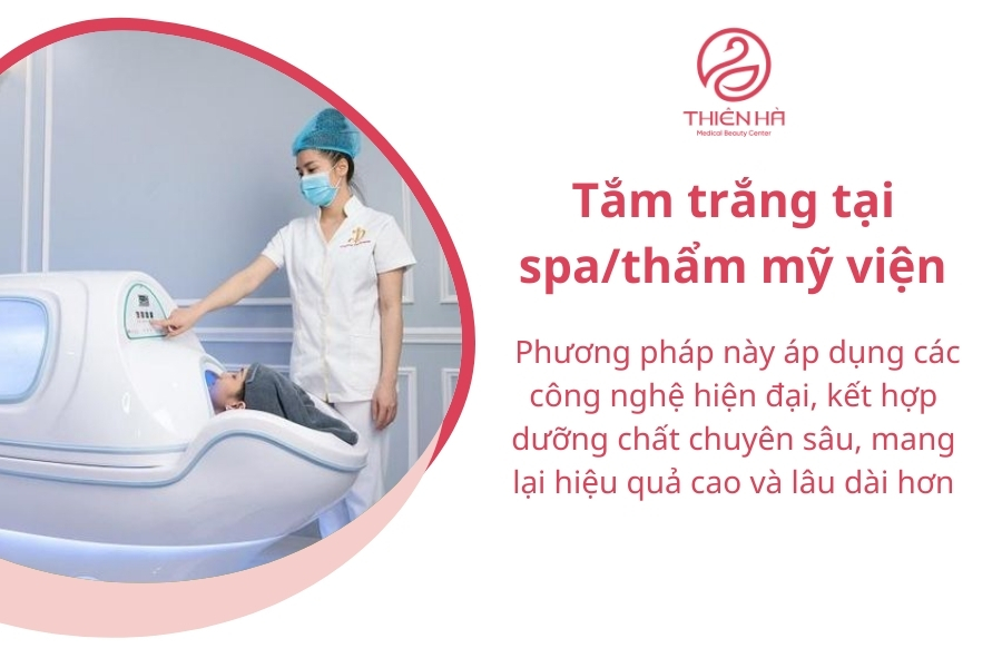 Tắm trắng: Tất tần tật những điều bạn cần biết 4 Tắm trắng tại spa/thẩm mỹ viện là sự kết hợp giữa công nghệ hiện đại và sản phẩm chuyên sâu, mang lại hiệu quả vượt trội. Tuy nhiên, việc lựa chọn cơ sở uy tín và phương pháp phù hợp với làn da là yếu tố quyết định sự thành công của liệu trình.