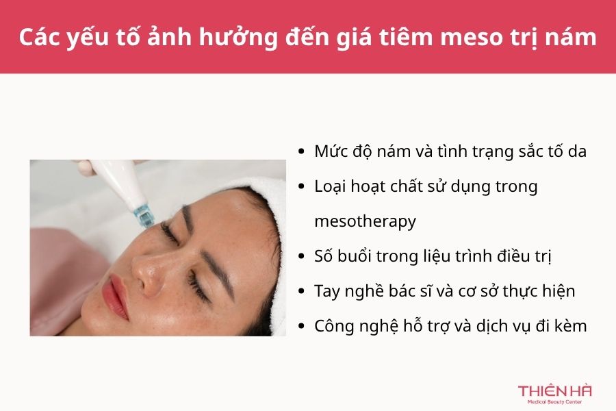 Các yếu tố ảnh hưởng đến giá tiêm meso trị nám