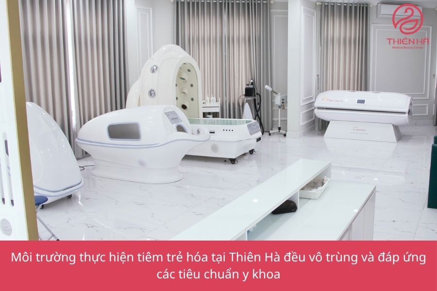 Tiêm trẻ hoá da: 5 công nghệ uy tín, căng bóng nhất 7 Hệ thống phòng tiêm trẻ hóa luôn được vô trùng hoàn toàn, loại bỏ tối đa nguy cơ nhiễm trùng hay biến chứng cho khách hàng