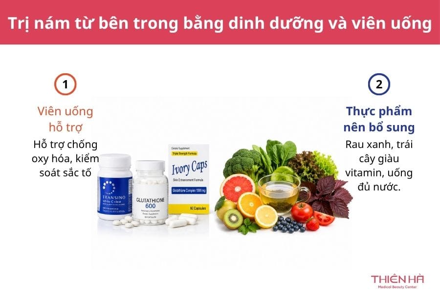 Trị nám bằng dinh dưỡng và viên uống 