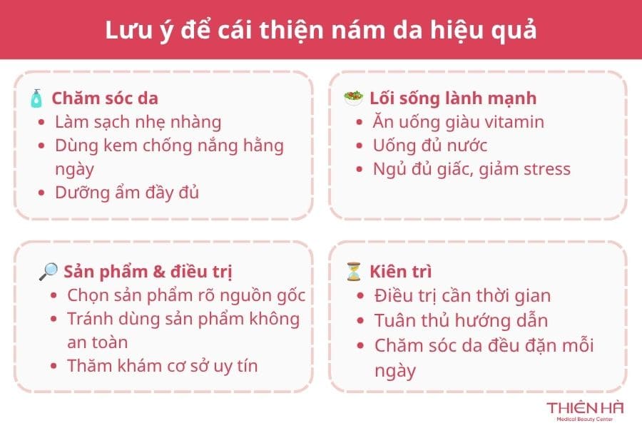 Lưu ý cần biết để cái thiện nám da hiệu quả 