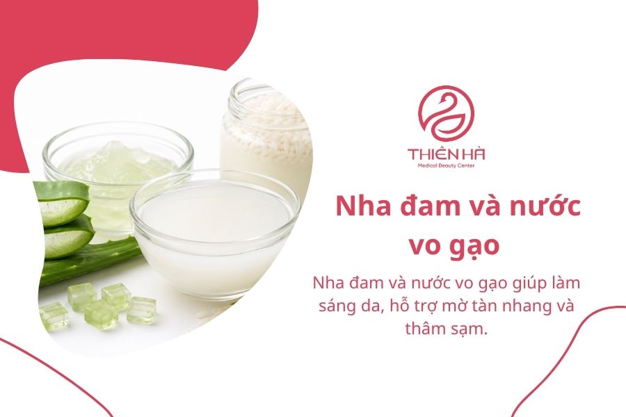 Nha đam và nước vo gạo hỗ trợ cải thiện da xỉn màu