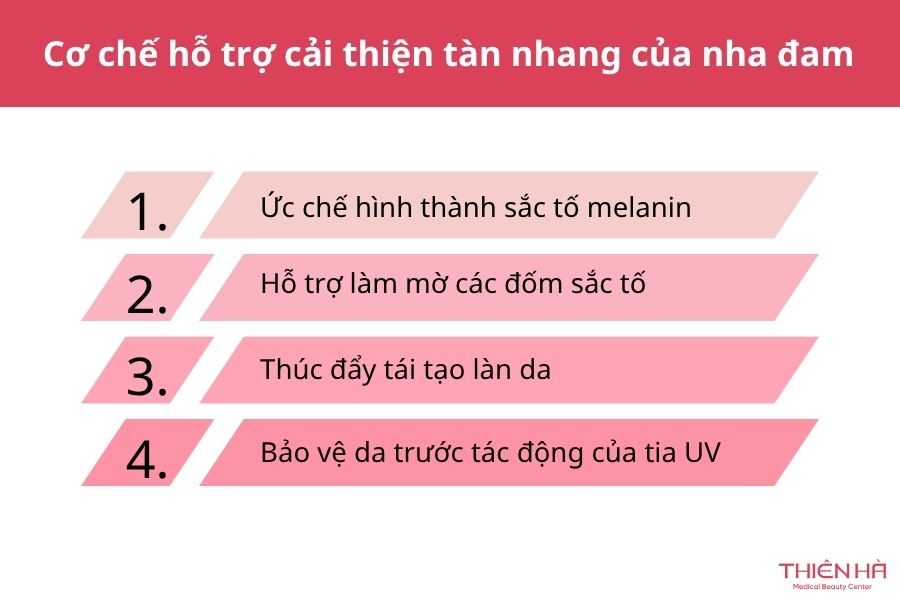 Cơ chế hỗ trợ cải thiện tàn nhang của nha đam