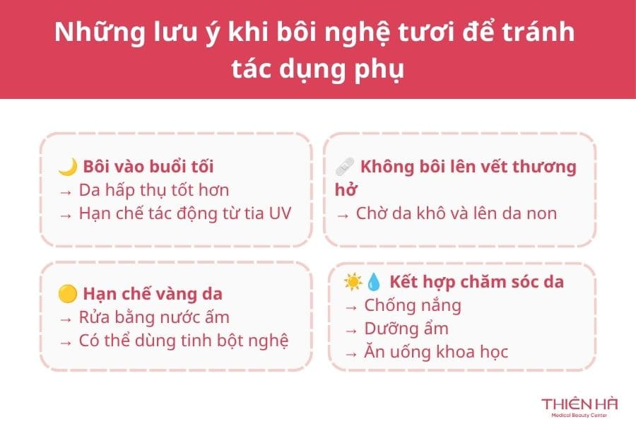 Lưu ý phải biết khi sử dụng nghệ trị thâm