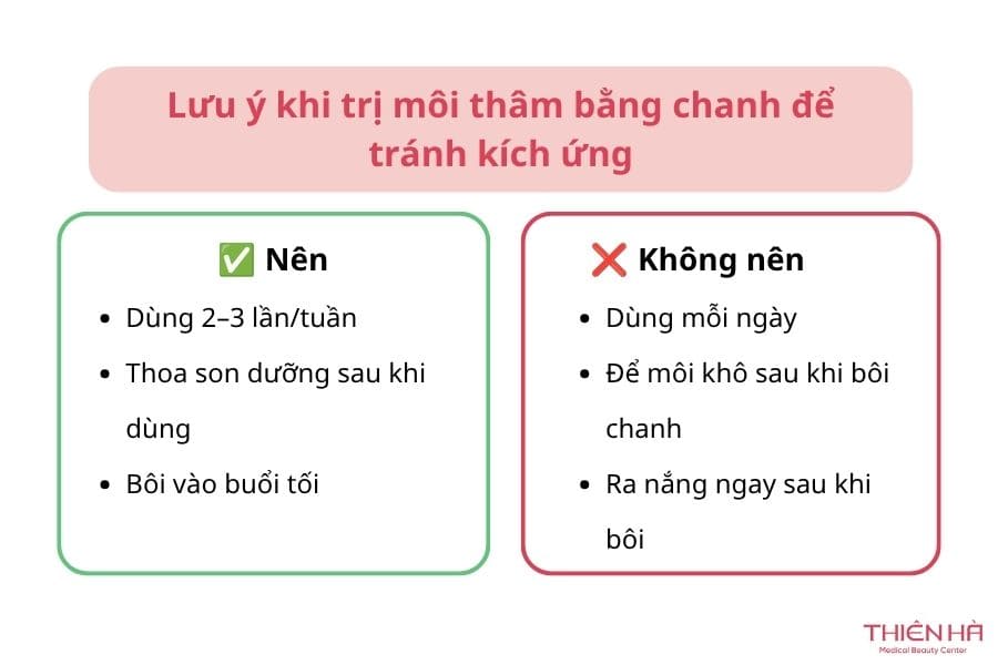 Cách trị thâm môi bằng chanh đơn giản, hiệu quả tại nhà 6 Các lưu ý quan trọng khi dùng chanh trị thâm môi