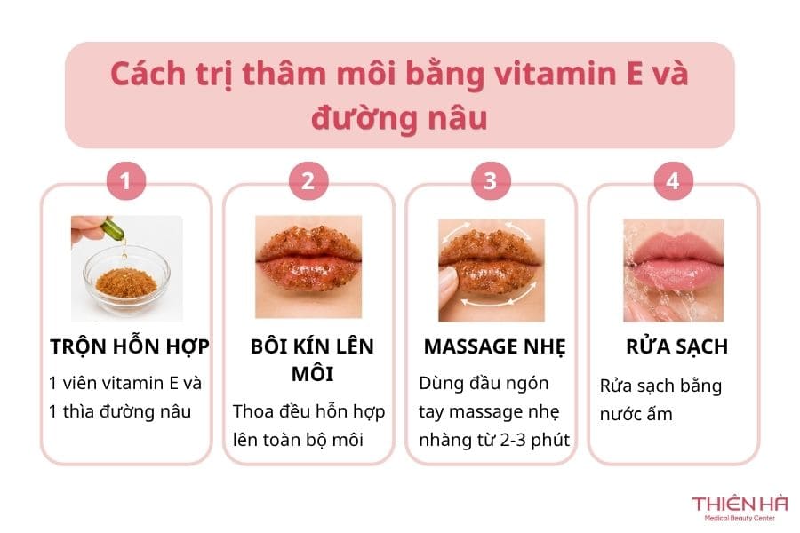 Cách trị thâm môi bằng vitamin E hiệu quả tại nhà 4 Cách sử dụng chi tiết vitamin e và đường nâu để cải thiện sắc tố môi